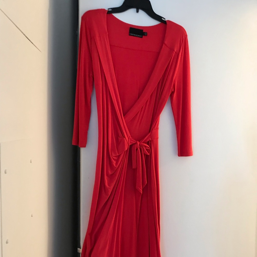 Like-new Cynthia Rowley dress in a bright coral